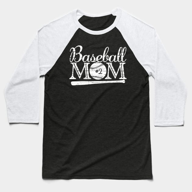 Vintage Baseball Mom #2 Favorite Player Biggest Fan Number Jersey Baseball T-Shirt by TeeCreations